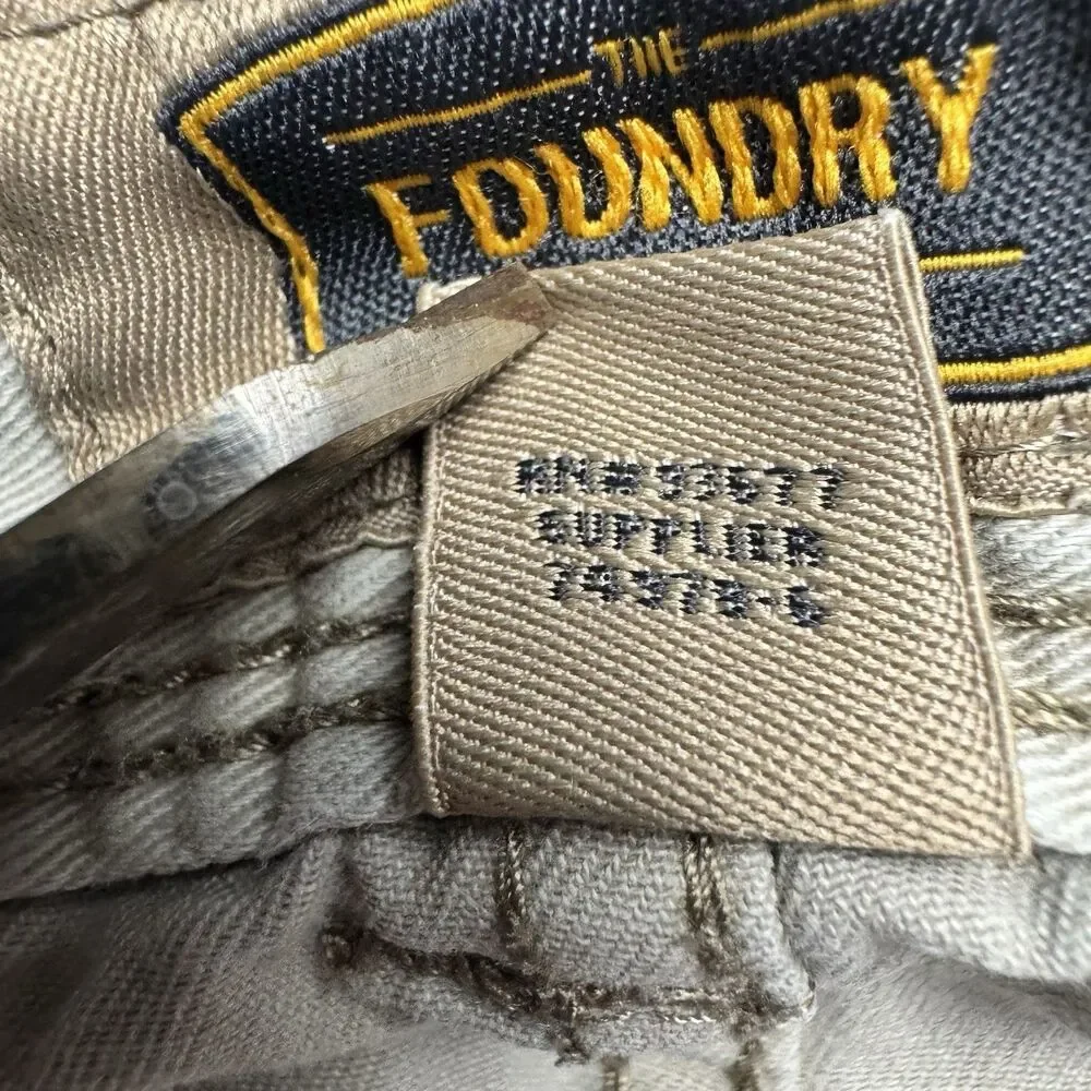 Foundry Supply Shorts Mens 46 Cargo Flap Pocket Outdoor Casual Stretch Tan Khaki